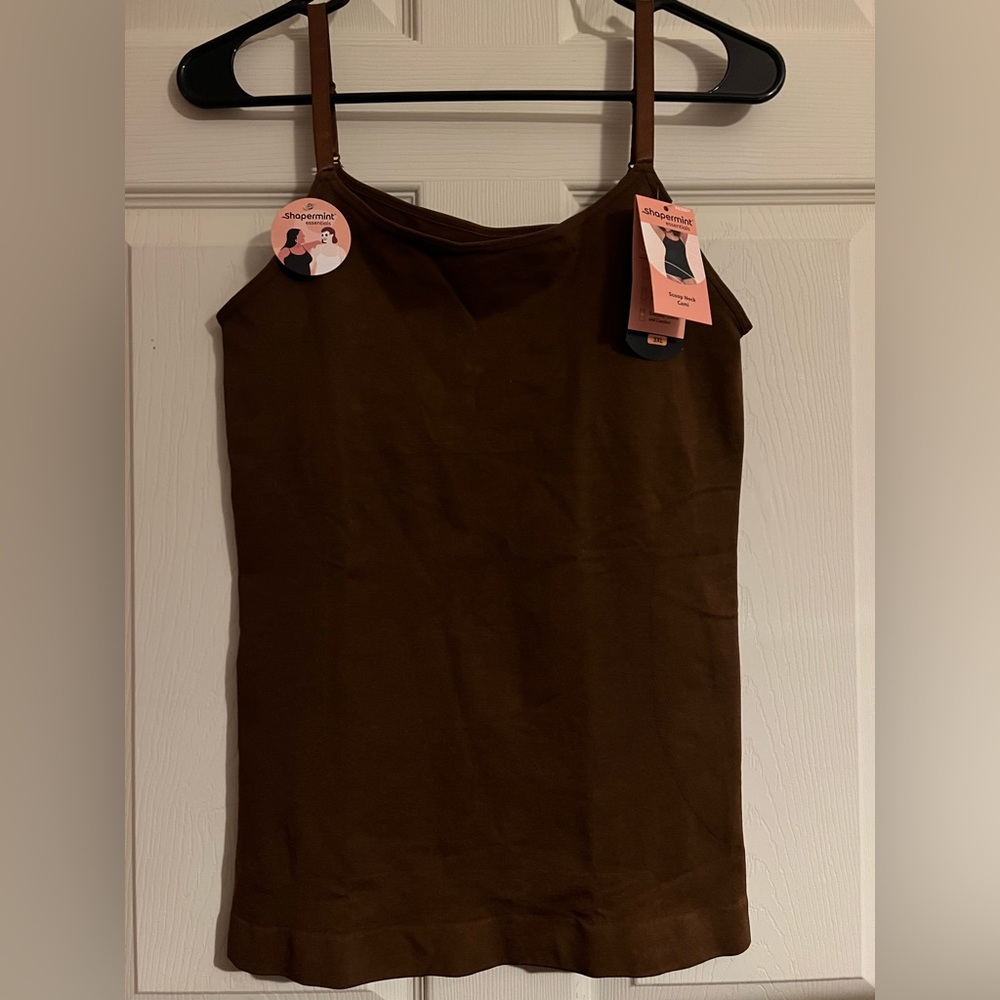 Shapermint essentials, scoop neck cami,  chocolate, size 3XL, NWT